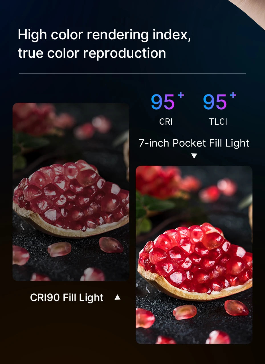 Ulanzi VL120 Full Color RGB Video Light 2500K-9000K LED Photography Lighting Dimmable Camera Light Live Vlog Fill Light
