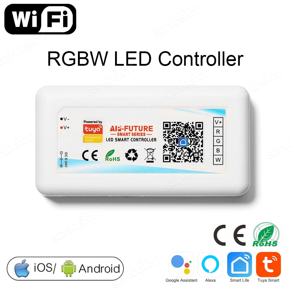 Tuya WiFi Smart LED Controller DC5-24V Single Color Dimmer CCT RGB RGBW RGBCCT LED Strip APP Remote Works with Alexa Google Home