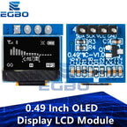 1~5PCS EGBO 0.49 Inch OLED Display LCD Module White 0.49" Screen 64x32 I2C IIC Interface SSD1306 Driver for Arduino AVR STM32