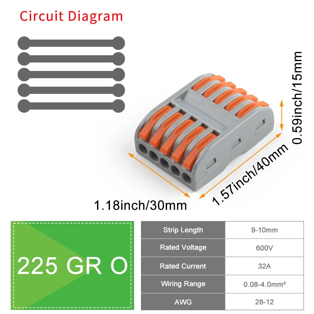 10/50Pcs Mini Fast Wiring Cable Connectors Lever 28-12 AWG Universal Lever Wire Nut Electrical Connectors Push-in Home Terminal