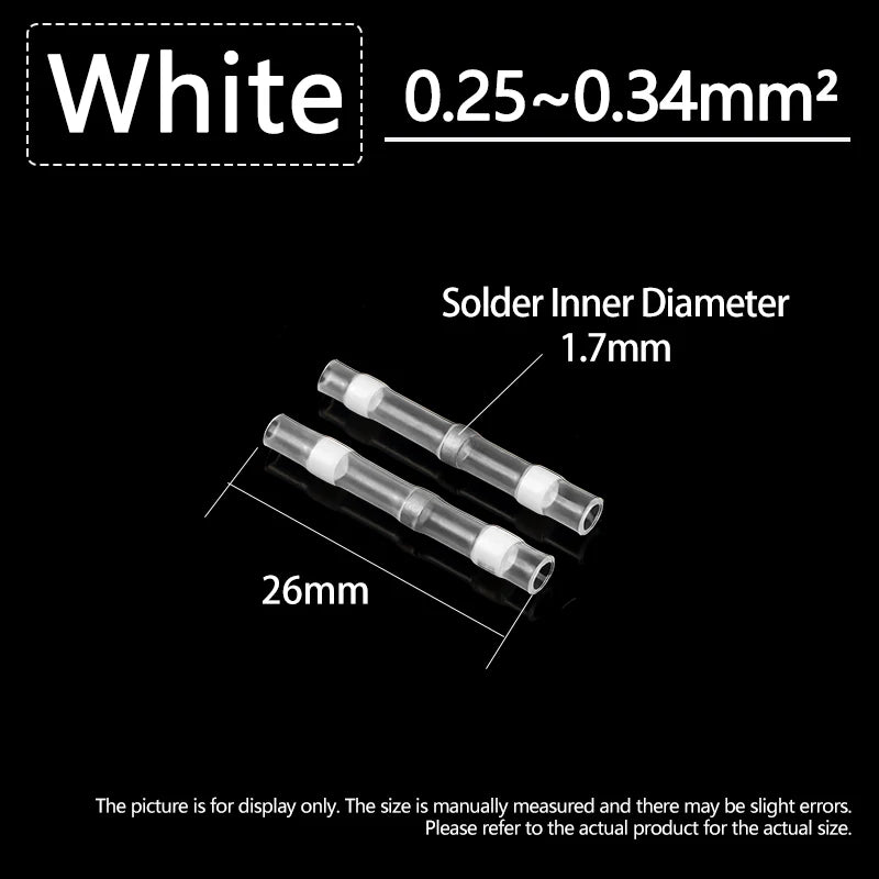 Solder Seal Wire Connectors 3:1 Shrinkage Rate Waterproof Electrical Cable Terminals DIY Heat Shrink Tube Electrical Butt Splice