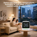 Lincukoo Tuya WiFi Smart Air Monitor NDIR CO2 Temperature＆Humidity Measurement High-Precisio Realtime Sound Lighting Alarm