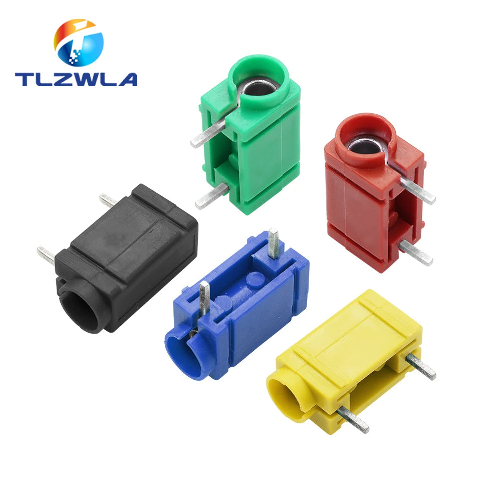 5PCS 4mm Banana Female Socket Right Angle PCB Mount Insulated Jack Connector
