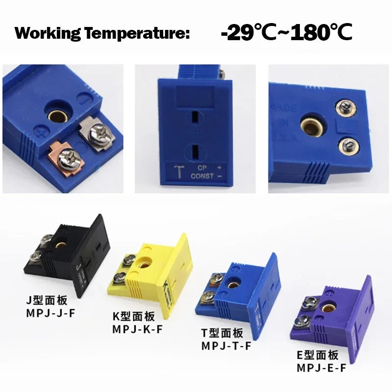 1~100pcs Thermocouple Miniature Socket & Plug Connector K/T/J/E Type Panel Mount Thermocouple Plugs and Sockets Sensor