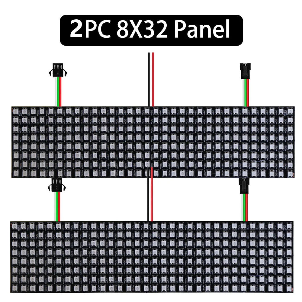 1~3PCS WS2812B RGB LED Flexible 8x8 16x16 8x32 Pixel Panel Strip Matrix Screen WS2812 Module Individually Addressable IC DC5V