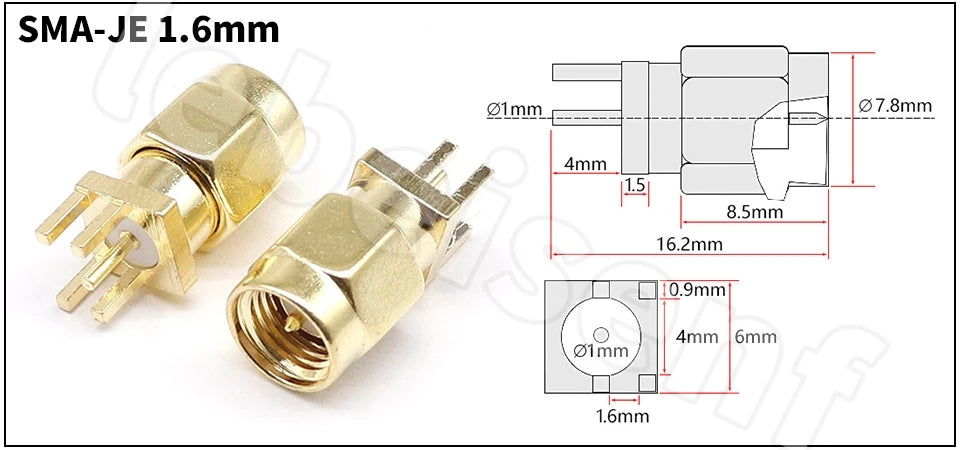SMA Female Jack Male Plug Adapter Solder Edge PCB Straight Right angle Mount RF Copper Connector Plug Socket