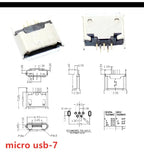 20pcs Micro USB 5 Pin SMT Socket Connector Type B Female Placement DIP SMD USB Charging Adapter Connectors Plug