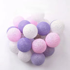 20LED Cotton Balls String Lights Waterproof Fairy Garland Lamp Outdoor Garden Patio Wedding Christmas Home Decoration Soft Warm