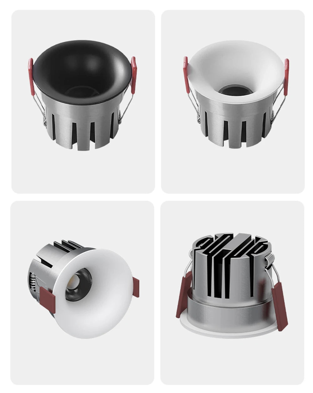 Recessed Curved Seamless LED Ceiling Light 3CCT/ Tuya BLE/ Zigbee/ Matter/ All Aluminum LED Spot Downlight