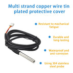 DS18B20 Temperature Sensor Module 304 Stainless Steel Waterproof Probe Waterproof Oil-proof Anti-interference GVS PH2.0 Interfac
