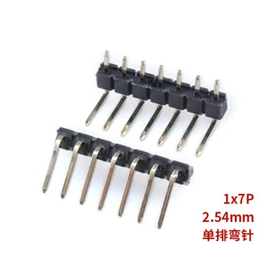 10pcs 2.54 mm Pitch 1x 40 Pin Right Angle Single Row Pin Header Male 90 Degrees Needle Connector 3P/4P/6P/8P/10P/15P/40P 1*40