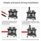 10/50/100PCS UK2.5B DIN Rail Terminal Block Screw Clamp Connector UK2.5 2.5mm² Cable Electrical Connector