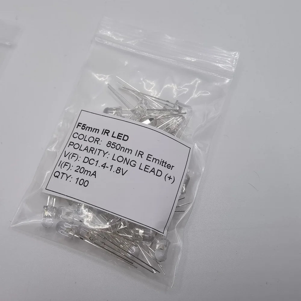 3mm 5mm IR LED Emitting Diode 850nm 940nm Emitter Receiver Infrared Transmitter Phototransistor Photodiode Invisible DIY PCB