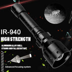T50 Infrared IR Flashlight Long Range Zoomable 940nm LED Range Radiation Tactical Flashlight Torch with Night Vision for Hunting