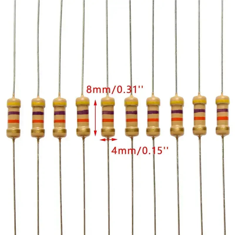 300Pcs/Set Resistor Assortment Kit Set 1Ohm-3M 0.5W Carbon Film Metal Resistors DIY Resistance Assorted Kit 470R 560R 2.7K 10K
