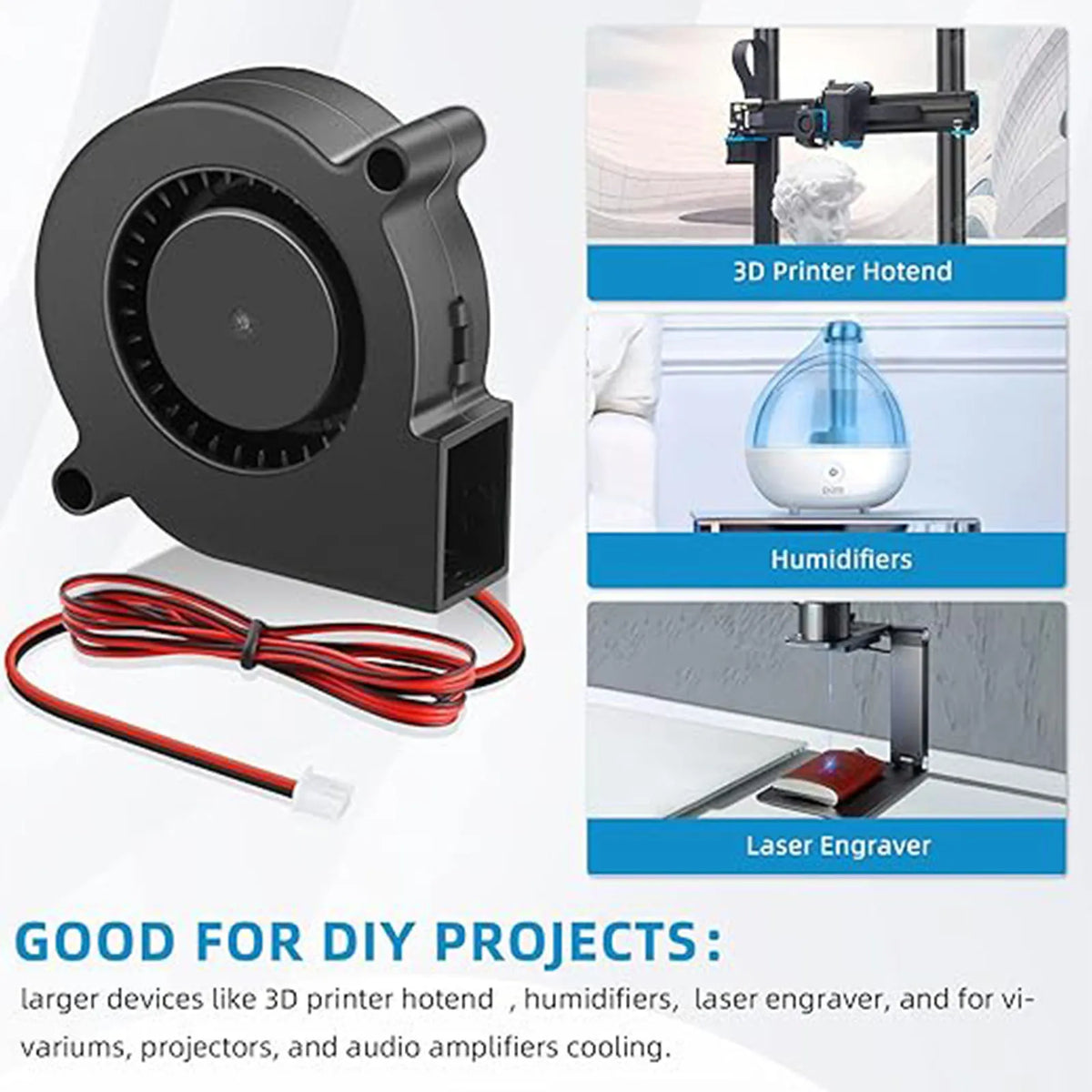 DC 5V 12V 24V 50x50x15mm Brushless Centrifugal Cooler 2Pin Radial Fan 5015 Turbo Blower 5cm 50mm Radiator for 3D Printer Cooling