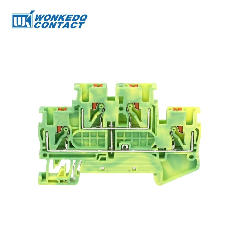 10Pcs PTTB 2.5 Push-in Double Level Din Rail Terminal Block 2 Layer 2.5mm² Plug Electrical Wire Connector PTTB2.5