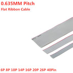 0.635mm Pitch Gray Flat Ribbon Cable 30AWG 10/14/16/20/24/26/30/34/40Pin for IDC FC 1.27mm Connector