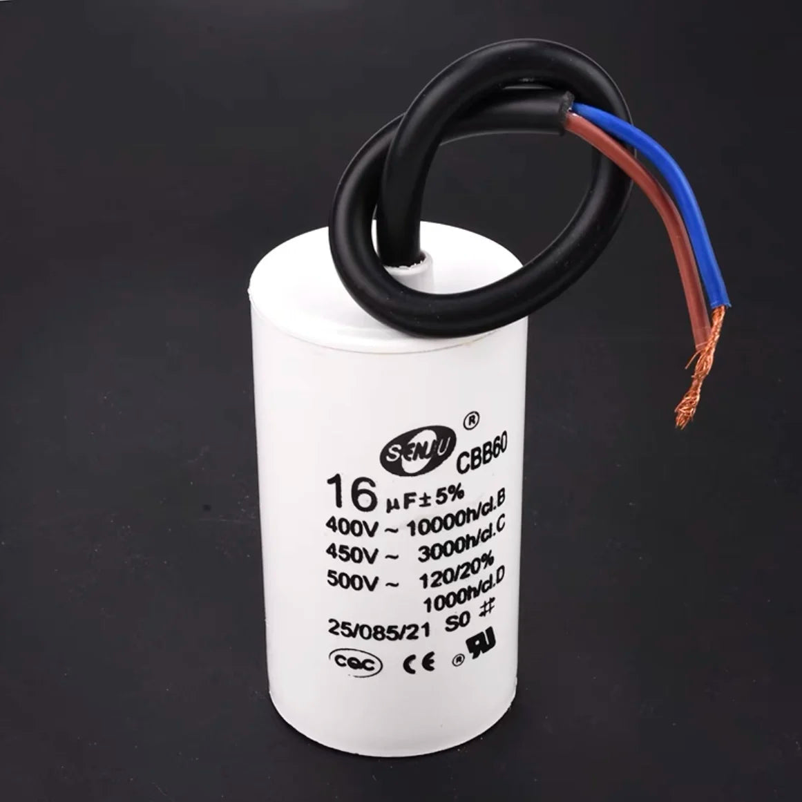 CBB60 Motor Start Capacitor for Washing Machine, Spin Dryer, Water Pump 4/5/6/8/10/12/20/100UF