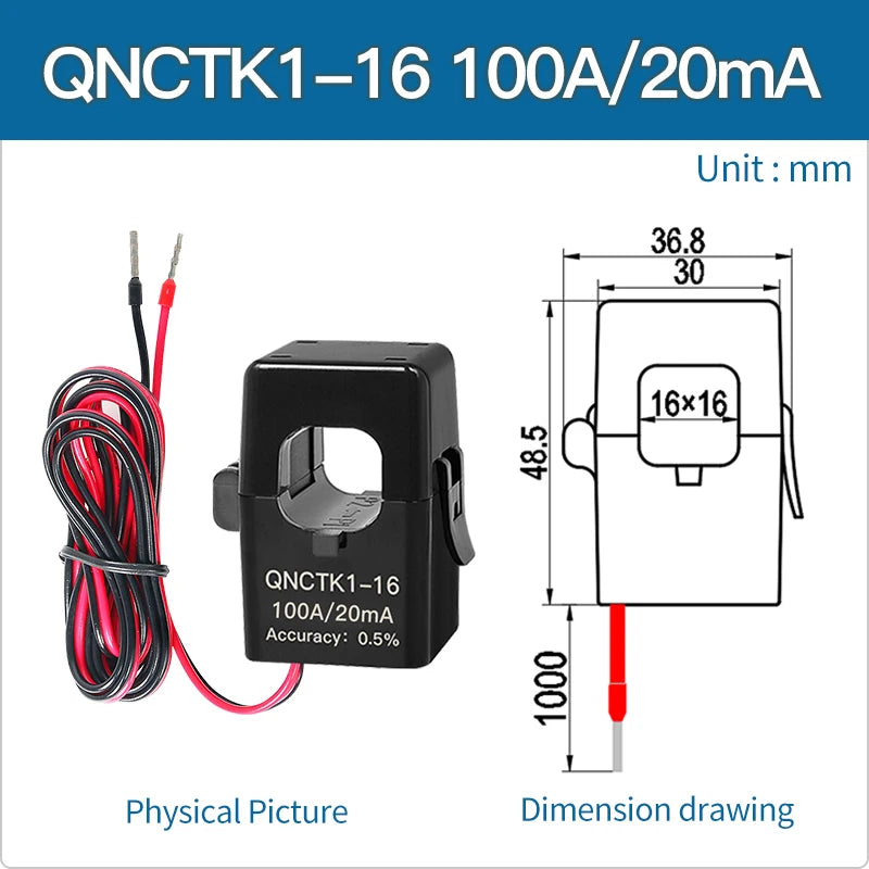 Clamp Current Transformer Split Core CT Sensor QNCTK1-10 50A 25mA 100A 50mA 100A 40mA 20A 20mA AC Open Type Current Transformer
