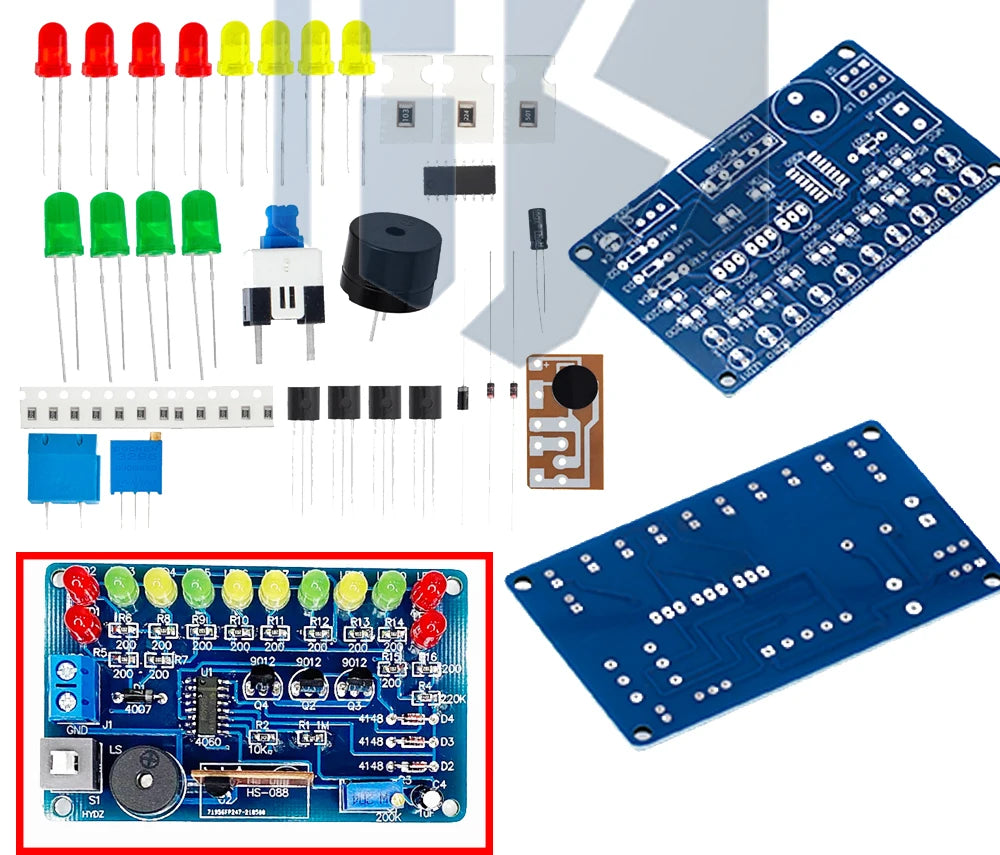DC4.5-5V CD4060 SMT DIY Music LED Color Light Circuit Soldering Practice Module Bulk Soldering Learning Demo Kit