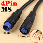 1-12set M8 M6 Core 2/3/4/5/6Pin Male Female Julet Electric Ebike Butt Plug Connector Cable Signal Sensor Waterproof Scooter Wire