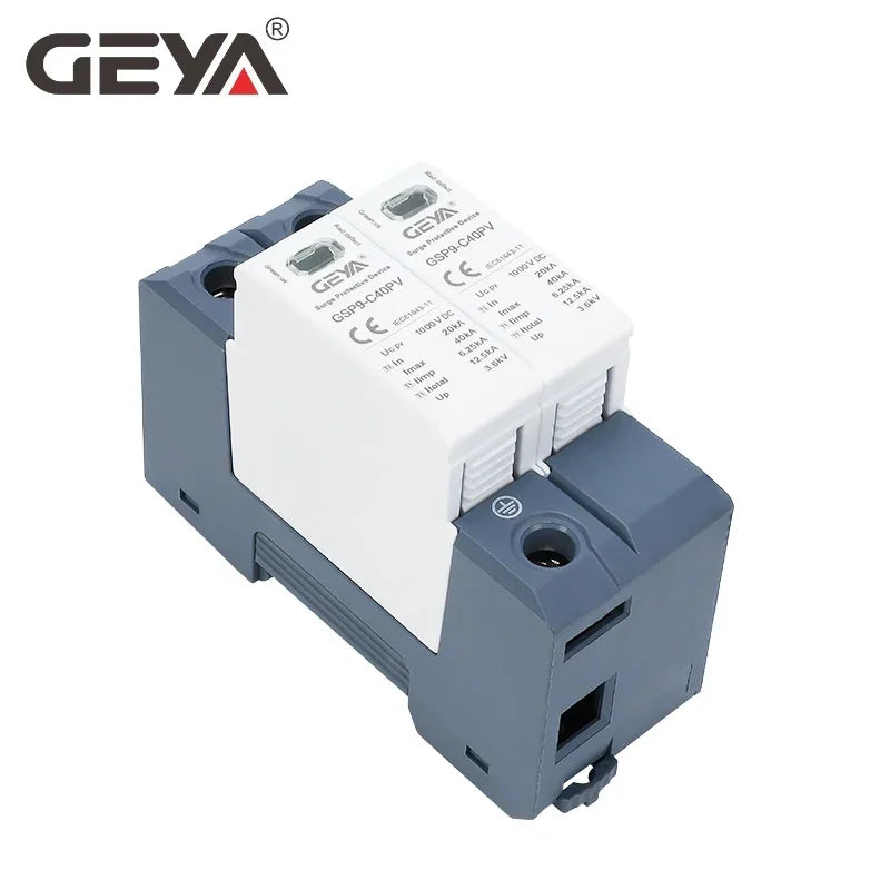 GEYA GSP9 DC Surge Protector PV SPD 600V 1000V 20KA 40KA SPD 2P 3P Surge Protective Device Lightning Protection