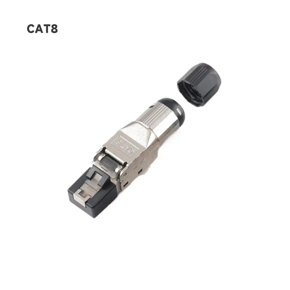 CAT6A Cat8 Cat7  RJ45 Shielded Toolless Connector, 10Gbps Professional Ethernet Modular Plug for Network Cable for 22AWG-24AWG
