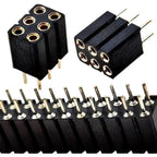 5pc 2.54mm Round Hole Male Tin Gold Female Pin Header 1/2x40P Single/Dual Row Breakable PCB IC Crystal Relay Transistor Socket