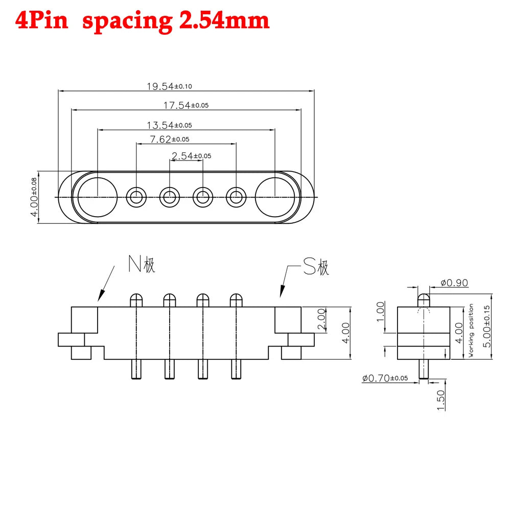1sets 2A 2Pin DC Magnetic Pogo Pin Connector 2 Pin Pogopin Male Female Spring Loaded DC Power Socket Pitch 2.80mm
