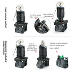 XB4 22mm Key Select Knob Switch 2/3 Position Self Locking Momentary Self Reset Key Emergency Stop Power Push Button Switch 10A
