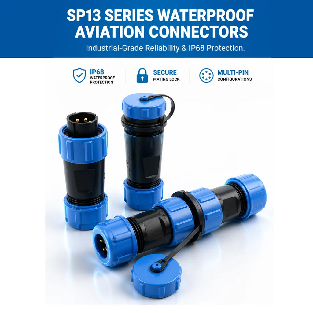 SP13 Waterproof Aviation Connector IP68 Cable to Cable In-line Plug Socket 2 3 4 5 6 7 9 Pin Circular Connector Adapter Kit