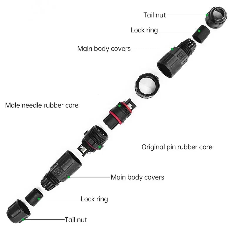 IP68 M16 Welding/Screw Connector 2 3 4 5 6 7 8 9 Pin Connector Line Outdoor Male Female Waterproof Wire Power Aviation Plug