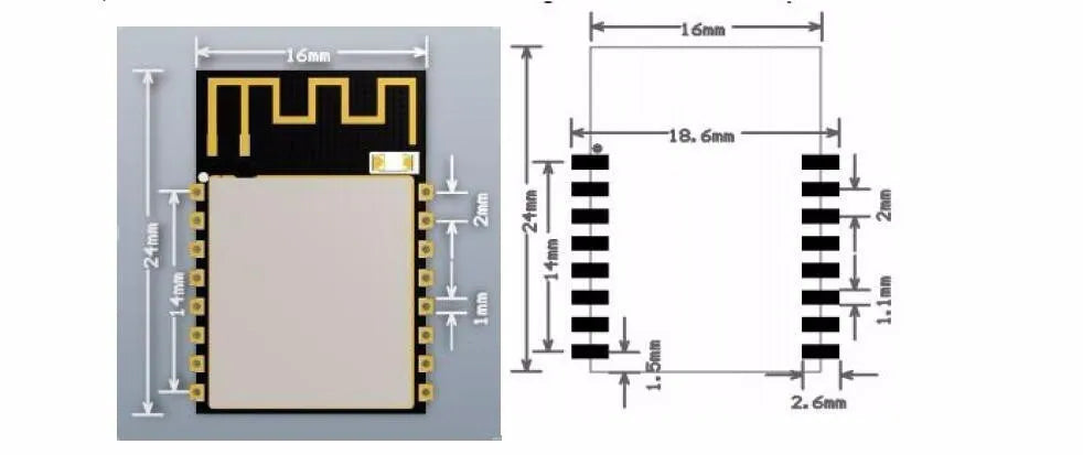 1PCS ESP8266 Serial To WIFI Module ESP-12S ESP-12F ESP-12E Industrial Grade Wireless Module ESP-12 ESP 8266 IOT