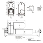 Electric Linear Actuator 1500N DC24V 30W Motor 50mm 150mm 250mm 350mm 500MM 550mm 700mm 800mm 1000mm Stroke Customized