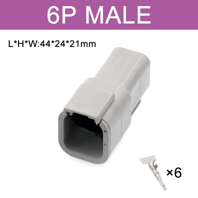 Deutsch Connector DTM Waterproof Automobile Connector With Terminal Male Female Plug&Socket DTM04-2/3/4/6/8/12P DTM06