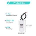 1/2Pcs CBB60 Running Capacitor 3-100uF 450V 2 Wire Electric Air Compressor Motor Run Starting Capacitor for Washing Machine