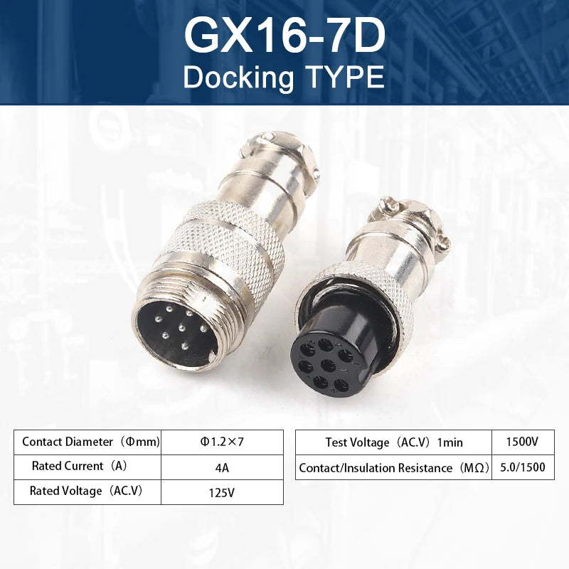 1PCS GX16 2/3/4/5/6/7/8/9/10 Pin Male&Female Docking Aviation Plug Socket Circular Connectors Cable butt joint push-in Port
