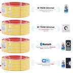 Dimmable COB LED Neon Light Strip Remote Power Kit Wifi Bluetooth Wall Touch 220V 23key Controller 288LEDs/m IP65 Flexible Lamp