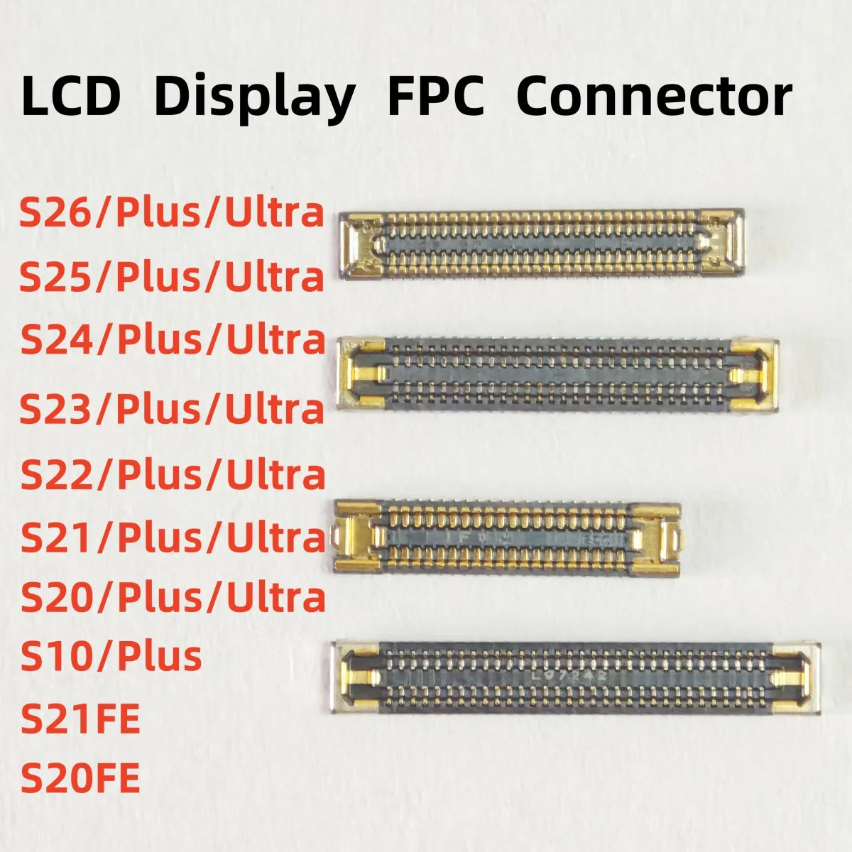 10pcs LCD Display Screen Flex FPC Connector For Samsung S22 S24 S25 S26 Plus S23 Ultra S21 S20 FE S10 Lite On Board Motherboard