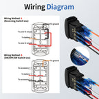 Momentary Rocker Switch 12V 24V Up Down Reverse Polarity DPDT 7 Pin Arrow Rocker Switch (ON)-Off-(ON) Toggle Switch with Wires