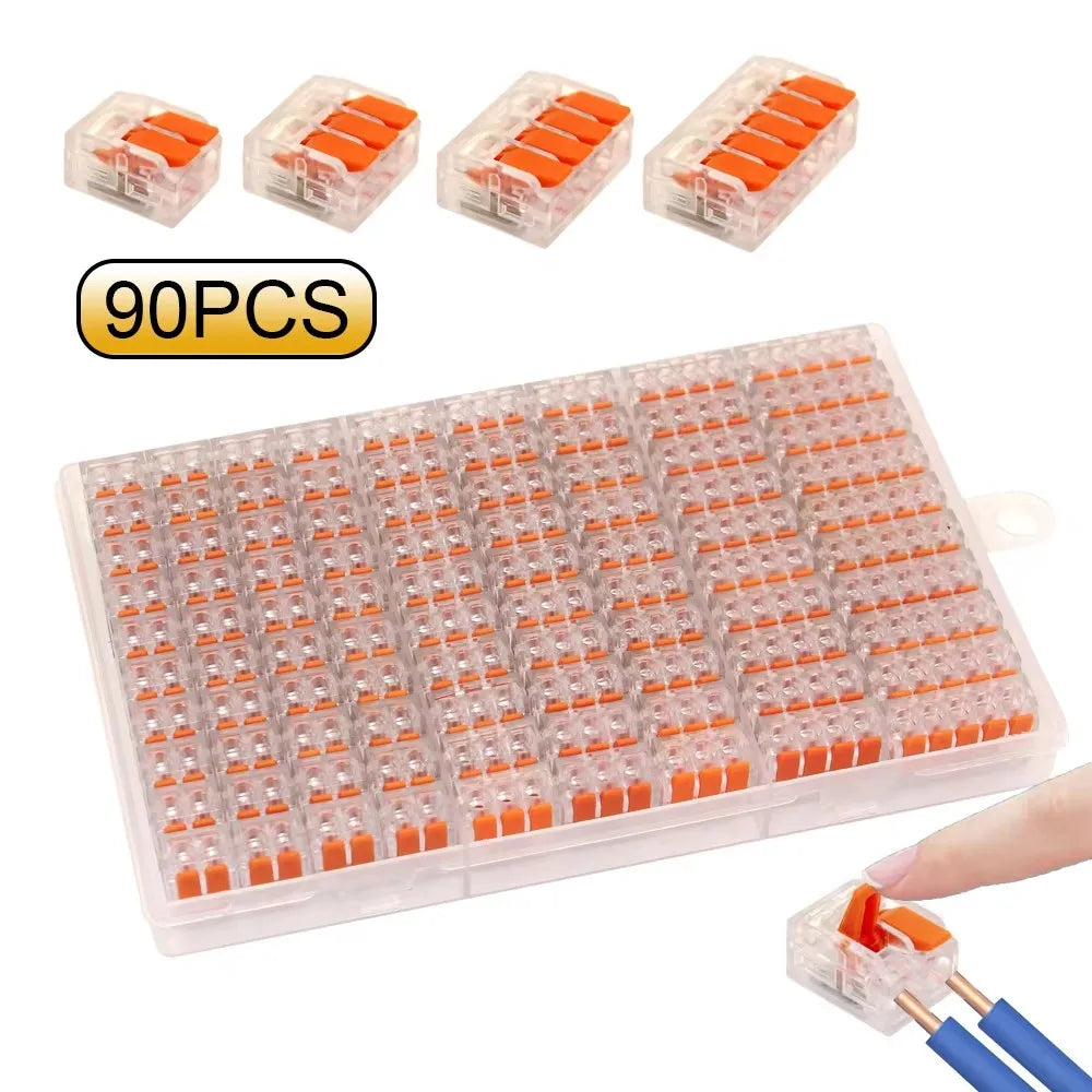 20/80/90pcs Electrical Lever Wire Connectors 2 Port 3 Port 5 Port Electric Cable Clamp Mini Quick Wire Terminal Connector