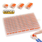 20/80/90pcs Electrical Lever Wire Connectors 2 Port 3 Port 5 Port Electric Cable Clamp Mini Quick Wire Terminal Connector