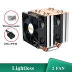 6 Heat Pipe CPU Cooler 4Pin PWM PC Quiet Air Cooler Fan for Intel LGA 1366 1700 1200 1150 1151 1155 2011 X79 X99 AM3 AM4 AM5