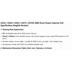 CD32 43 54 75 105 SMD Inductor 2.2uH 3.3uH 4.7uH 6.8uH 10uH 100UH 150UH 220UH 330UH 470UH 680UH 1000UH Wound Power Inductor