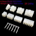 5Sets Molex Automotive Wire Connectors 5557/5569 Series 2P/4P/8P/10P/12P-24P Male Female Socket 4.2mm Plug for Electrical Wiring