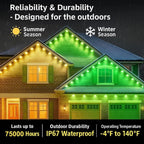 150ft Smart Permanent Outdoor Lights 90LED RGB String Lights IP67 Waterproof Eaves Light with Alexa & Google for Halloween Decor