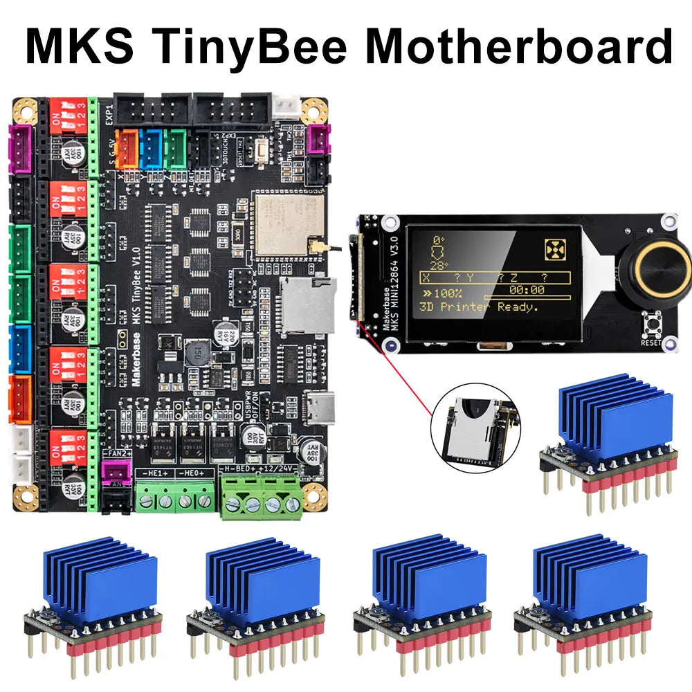Makerbase MKS TinyBee Motherboard 3D Printer Parts Control Board ESP32 3D Touch TFT35 Screen Wifi Control A4988 TMC2209 Driver