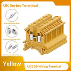 【CCA】10Pcs UK 2.5 Terminal Block UK2.5B Screw Connection Connect Strip 2.5B 2.5mm² Cable Electrical Din Rail Wire Connectors