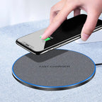 Ultra-Thin Fast Wireless Charger Pad for Samsung Galaxy S24 S23 S22 iPhone 15 14 13 Pro Max Wireless Induction Charging Station